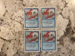 Blue Elemental Blast x4 Magic the Gathering Revised Blue Elemental Blast Played - Image 1