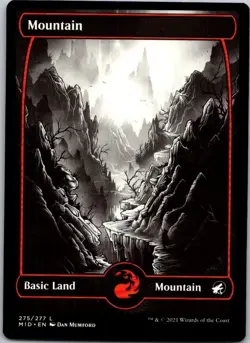 Magic the Gathering Mountain #275 Full Art Innistrad: Midnight Hunt MTG - Image 1