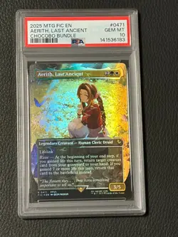 MTG Final Fantasy 0471 Aerith, Last Ancient Chocobo Track Foil PSA 10 - Image 1
