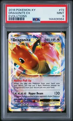2016 POKEMON XY EVOLUTIONS #72 DRAGONITE EX PSA 9 - Image 1