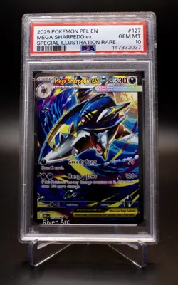 PSA 10 Mega Sharpedo ex #127 Special Illustration Rare 2025 Pokemon PFL GEM MINT - Image 1
