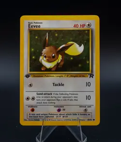 Eevee Pokemon Card 1st Edition Team Rocket 55/82 Common TCG 2000 WOTC - Image 1