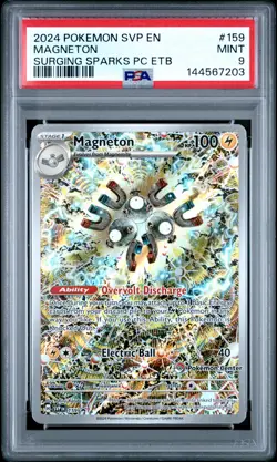 2024 POKEMON SURGING SPARKS POKEMON CENTER ETB PROMO SVP #159 MAGNETON PSA 9 - Image 1