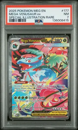 2025 POKEMON MEG EN-MEGA EVOLUTION #177 MEGA VENUSAUR EX PSA 7 - Image 1