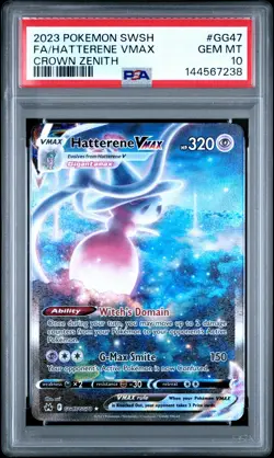 2023 POKEMON SWORD & SHIELD CROWN ZENITH #GG47 FULL ART/HATTERENE VMAX PSA 10 - Image 1
