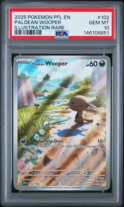 2025 POKEMON PFL EN-PHANTASMAL FLAMES ILLUSTRATION RARE PALDEAN WOOPER PSA 10 - Image 1