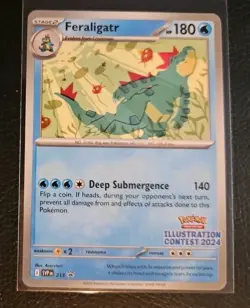 Pokemon TCG Feraligatr SVP 213 Black Star Promo Illustration Contest 2024 NM - Image 1