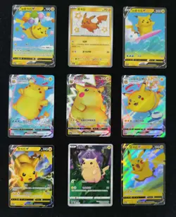 Lot 9 Surfing Pikachu Vmax Flying Pikachu Vmax Pikachu RR Pokemon Chinese NE40 - Image 1