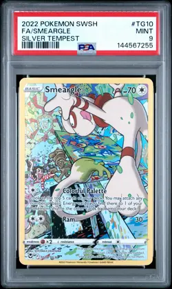 2022 POKEMON SWORD & SHIELD SILVER TEMPEST #TG10 FULL ART/SMEARGLE PSA 9 - Image 1