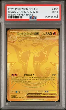 2025 POKEMON PFL EN-PHANTASMAL FLAMES MEGA HYPER RARE MEGA CHARIZARD X EX PSA 9 - Image 1