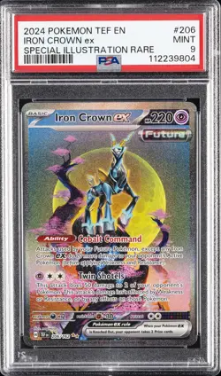 2024 POKEMON TEF EN-TEMPORAL FORCES #206 IRON CROWN EX PSA 9 - Image 1