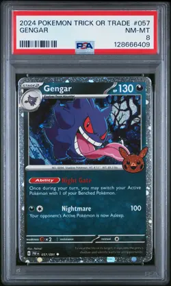 2024 POKEMON TRICK OR TRADE #057 GENGAR PSA 8 - Image 1
