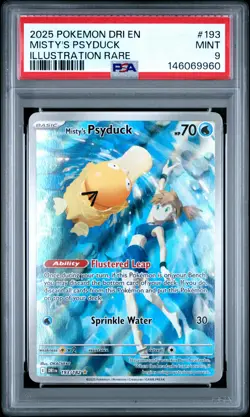 2025 POKEMON DRI EN-DESTINED RIVALS ILLUSTRATION RARE #193 MISTY'S PSYDUCK PSA 9 - Image 1