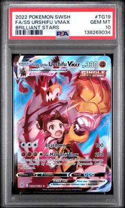 2022 POKEMON SWSH BRILLIANT STARS #TG19 FA/SINGLE STRIKE URSHIFU VMAX PSA 10 - Image 1