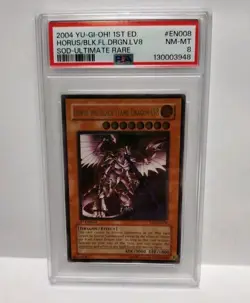 YU-GI-OH SOD-EN008 HORUS the BLACK FLAME DRAGON PSA 8 - Image 1