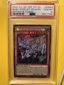YuGiOh BLUE-EYES JET DRAGON BACH-EN004🔥PSA 10 GEM🔥1st EDITION-2022 SECRET RARE - Image 3