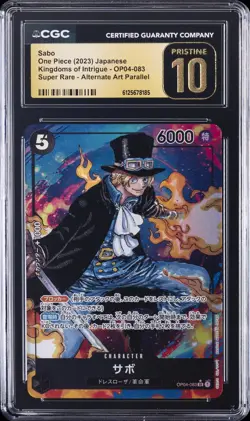 2023 ONE PIECE JPN KINGDOMS OF INTRIGUE ALT ART #OP04-083 SABO CGC 10 PRISTINE - Image 1