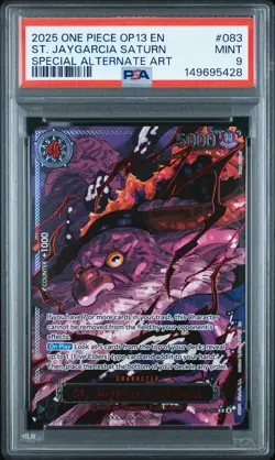 2025 ONE PIECE OP13-CARRYING ON HIS WILL ALT ART #083 ST. JAYGARCIA SATURN PSA 9 - Image 1