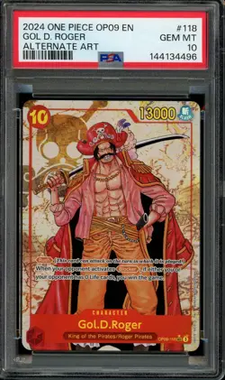 One Piece TCG OP09 EN #118 Gol.D.Roger Alternate Art PSA 10 - Image 1