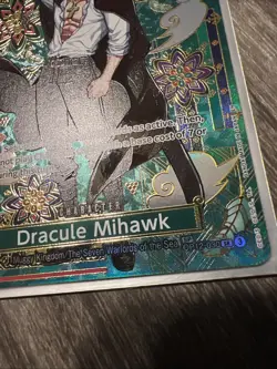 Dracule Mihawk One Piece Card Game Character Blocker Holo 8000 Power - Image 3