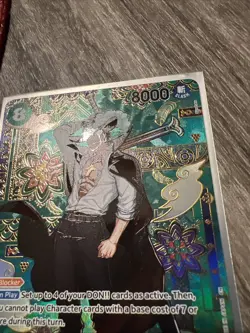Dracule Mihawk One Piece Card Game Character Blocker Holo 8000 Power - Image 4