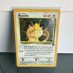 Pokemon Card MEOWTH |Game Boy Holo / BLACK STAR PROMO-Rare | Card #10 Vintage MP - Image 2