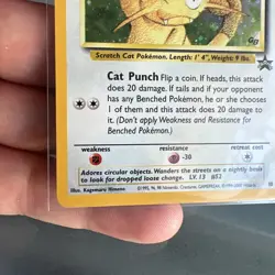 Pokemon Card MEOWTH |Game Boy Holo / BLACK STAR PROMO-Rare | Card #10 Vintage MP - Image 5