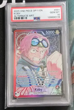 One Piece Card Game Koby Alt Art Leader OP11-001 L PSA 10 GEM MT - Image 1