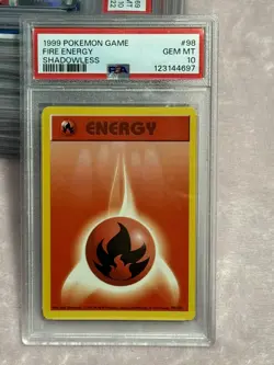 1999 Pokemon Game #98 Fire Energy Shadowless PSA 10 GEM MINT Card🌟 - Image 1