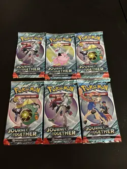 Pokemon TCG (6) Booster Packs Journey Together S&V Lot 🔥Cards 10 Per Pack! - Image 1