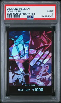 2025 ONE PIECE ENGLISH VERSION 2ND ANNIVERSARY SET DON!! CARD PSA 9 - Image 1