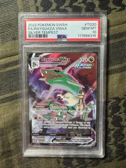 Pokemon Rayquaza VMAX Silver Tempest Full Art #TG20 PSA 10 Gem Mint - Image 1
