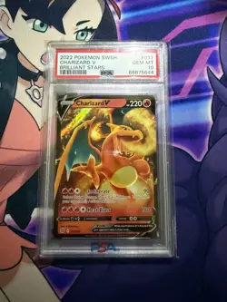 2022 Pokemon Brilliant Stars CHARIZARD V 017/172 PSA 10 GEM MINT - Image 1