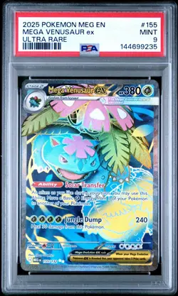2025 Pokemon Mega Evolutions Mega Venusaur EX Ultra Rare #155 PSA 9 MINT - Image 1