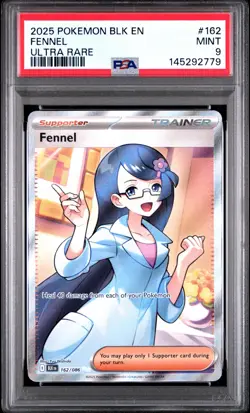 2025 POKEMON BLK EN-BLACK BOLT ULTRA RARE #162 FENNEL PSA 9 - Image 1