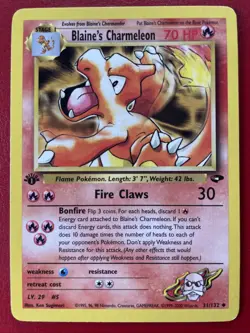 Blaine's Charmeleon 31/132 Gym Challenge Regular First edition Pokemon Card - Image 1