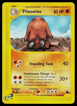 Pokemon Card - Piloswine Skyridge 43/144 Uncommon - Image 1