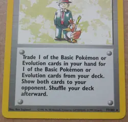 Pokemon Trader 77/102 Rare Non-Holo Base Set Pokemon Trainer Card LP - Image 3