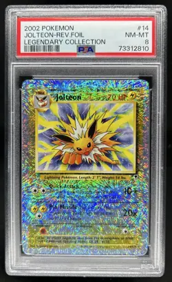 2002 Pokemon Legendary Collection Jolteon Reverse Holo #14/110 PSA 8 - Image 1