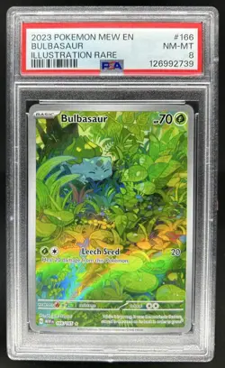 2023 Pokemon SV 151 Bulbasaur Illustration Rare #166/165 PSA 8 - Image 1