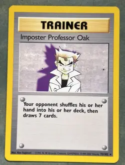 Imposter Professor Oak 73/102 Pokemon TCG Base Set Near Mint NM - Image 1