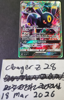 Pokemon TCG Umbreon GX #80/149 SM Base Set Holo Ultra Rare, LP-MP - Image 1