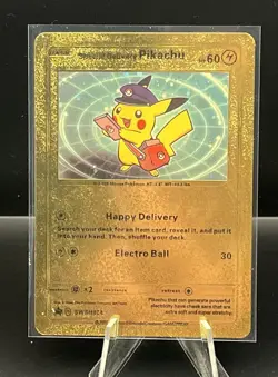 Special Delivery Pikachu Gold Foil Art Pokemon Card SWSH074 Rare - Image 1