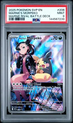2025 POKEMON SVP PROMO MARNIE RIVAL BATTLE DECK #206 MARNIE'S MORPEKO PSA 9 - Image 1