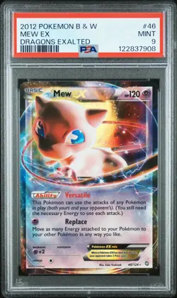 2012 POKEMON BLACK & WHITE DRAGONS EXALTED #46 MEW EX PSA 9 - Image 1