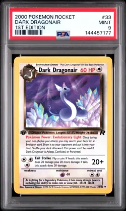 2000 POKEMON ROCKET 1ST ED #33 DARK DRAGONAIR PSA 9 - Image 1