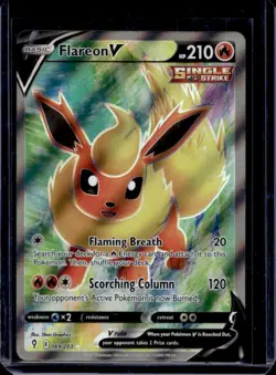 2021 Pokemon SWSH Evolving Skies Flareon V #169/203 - Image 1
