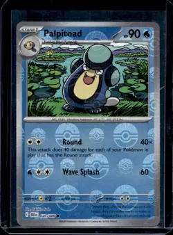 2025 Pokemon Black Bolt Palpitoad Reverse Holo Poke Ball Common #020/086 - Image 1
