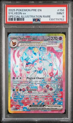 2025 POKEMON PRISMATIC EVOLUTIONS SPECIAL ILLUSTRATION RARE SYLVEON EX PSA 9 - Image 1