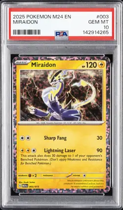 2025 POKEMON M24 EN-MCDONALD'S COLLECTION #003 MIRAIDON PSA 10 - Image 1